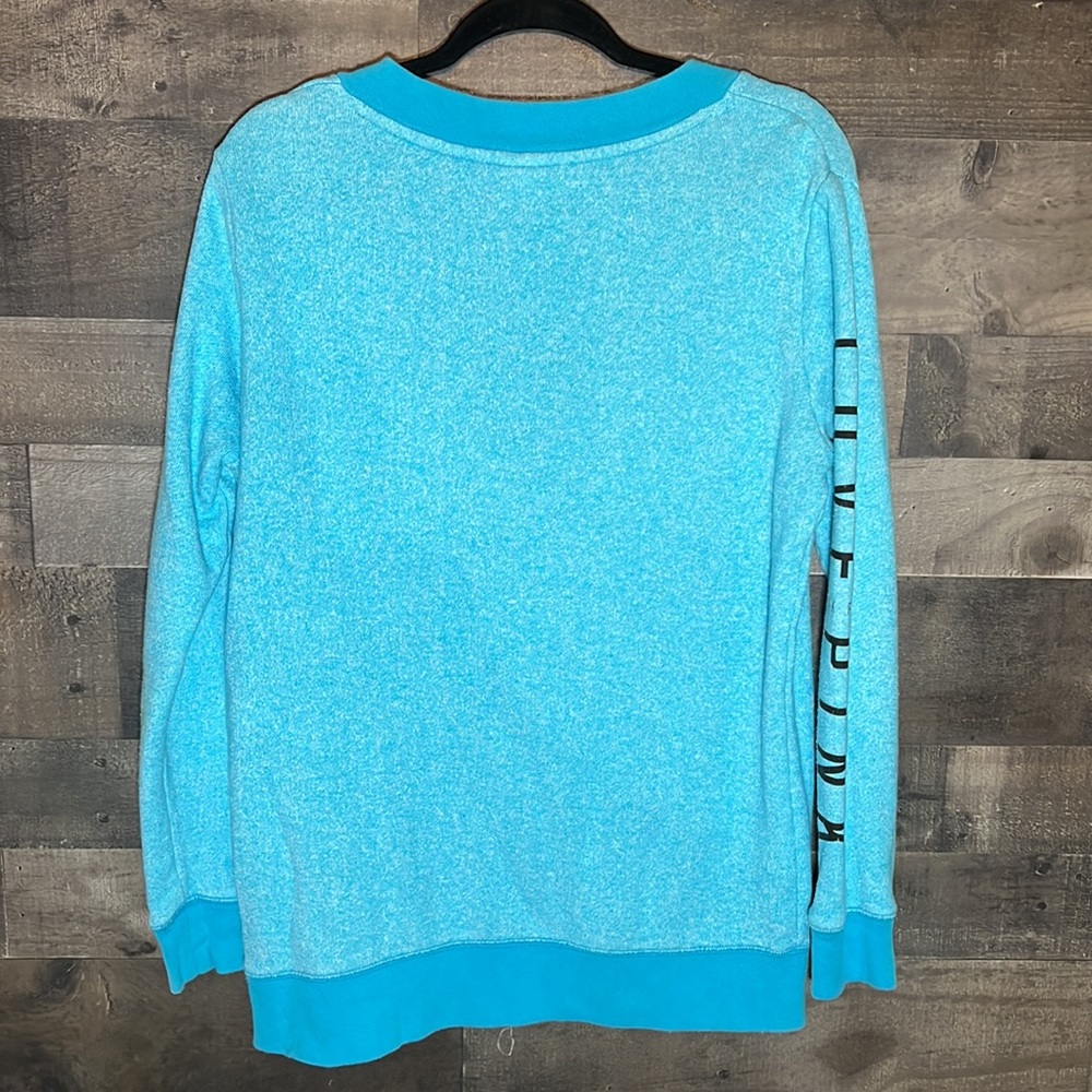 Cozy Blue Over-Sized V-Neck PINK Sweatshirt - Picture 5 of 6